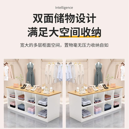 中岛展示柜服装店店铺中间摆放中岛桌双面陈列流水台展示桌展示台 - 图3