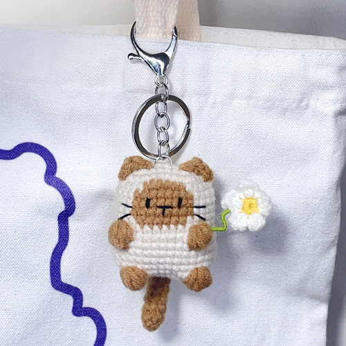 小猫咪挂件材料包diy手工制作新手钩针编织钥匙扣创意礼物送朋友 - 图0
