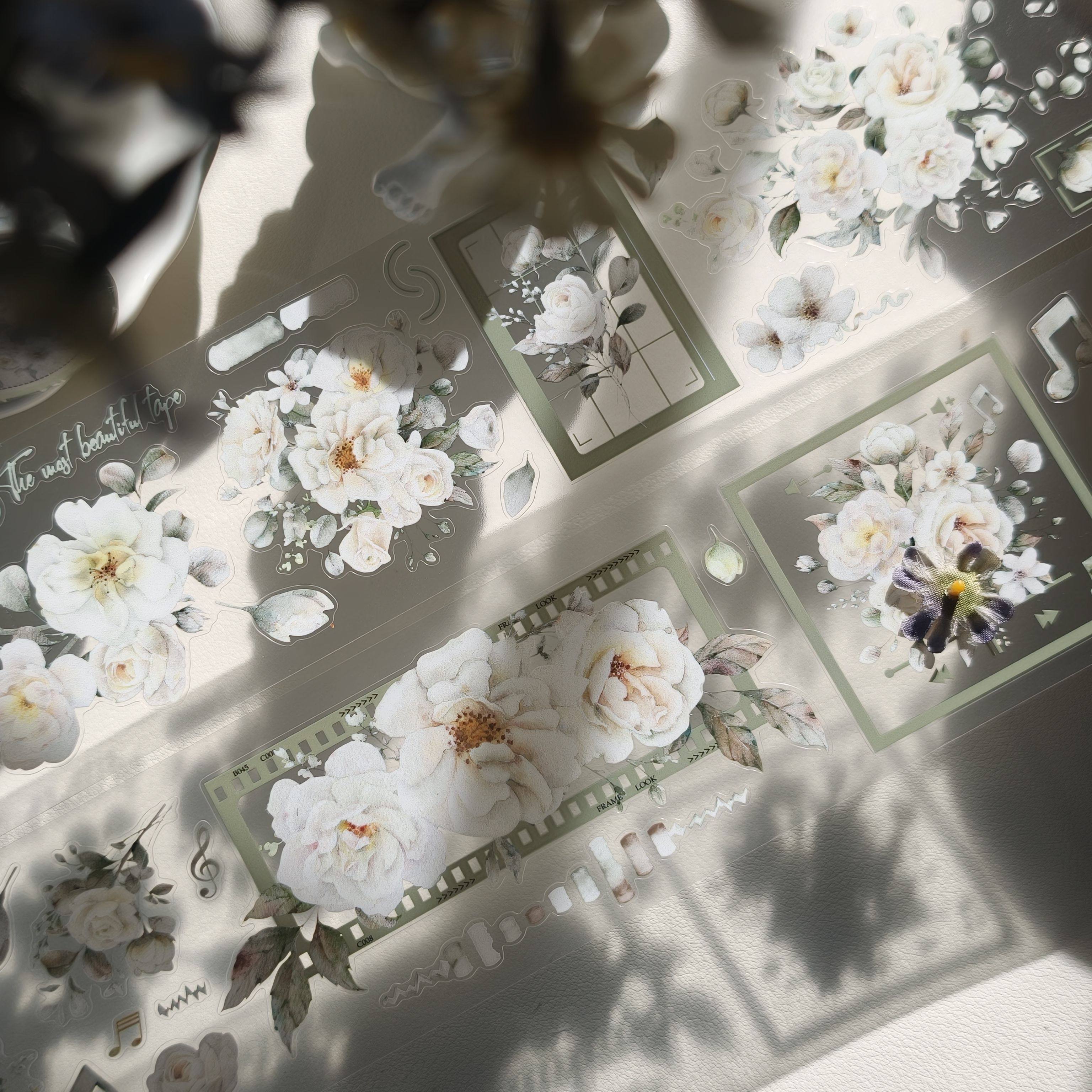 东西社文创【她夏了夏天】PET切模手帐贴纸淡雅绿花卉diy拼贴胶带,淘宝优惠券,粉丝福利购,淘宝优惠卷