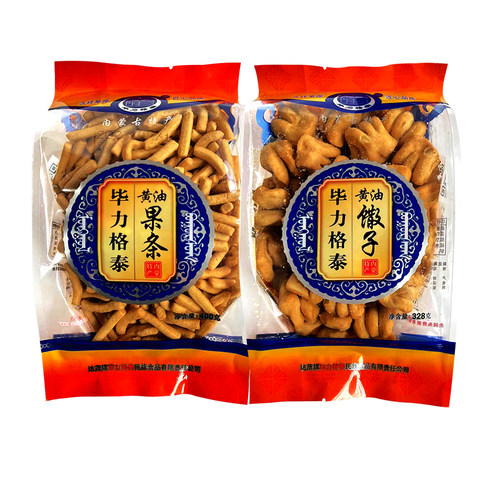 内蒙特产毕力格泰黄油果条馓子400克2袋组合传统即食糕点零食包邮 - 图3