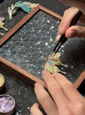 非遗螺钿diy材料包蝴蝶贝壳胸针发夹发簪情人节礼物手工团建活动