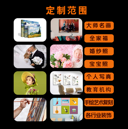 定做无框画定制实木办公室装饰画婚纱照片艺术微喷油画布打印挂画