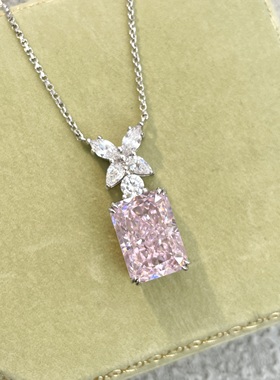 纯银s925雷迪恩切进口高碳钻项链