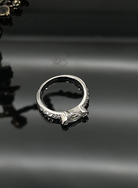 2克拉马眼纯银戒指ins风百搭钻戒