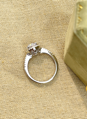 高定纯银s925进口高碳钻钻戒