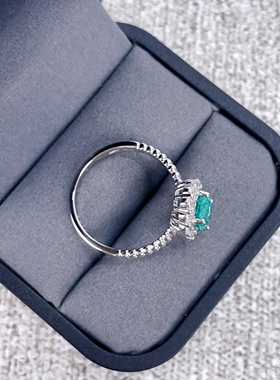 2克拉帕拉伊巴纯银925鸽子蛋戒指