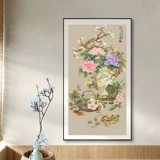 Новая атмосфера гостиной поперечной вышивки династии Домай Цин, новой атмосферной китайской растения цветы простые печатные китайские картины