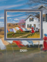 (ZZ4201-South Wind Come) Cross embroidered 2023 new living room minimalist modern hand embroidered oil painting decoration painting