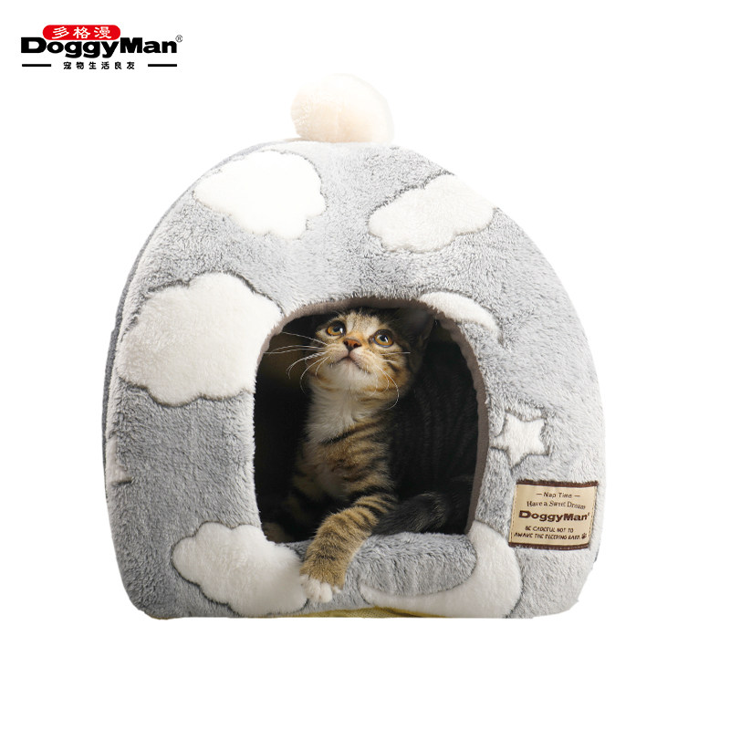 Doggyman多格漫秋冬暖窝狗窝猫窝狗床半封闭式猫房子,淘宝优惠券,粉丝福利购,淘宝优惠卷