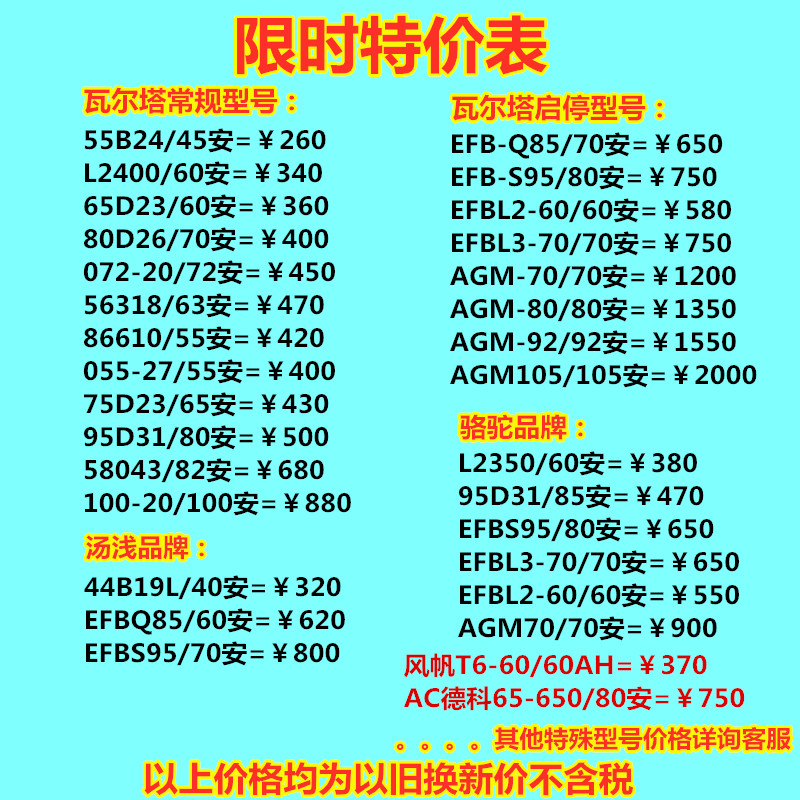 瓦尔塔072-20适配科帕奇508迈腾SRX帕萨特C5瑞虎5汽车蓄电池电瓶 - 图0