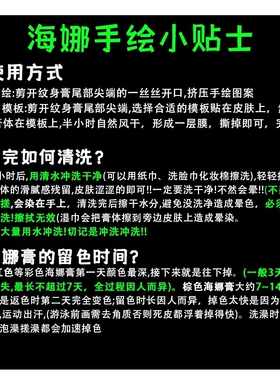海娜手绘膏 一整套印度纯植物prem海纳纹身半永久防水持久diy定制