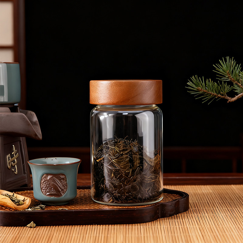 高硼硅玻璃密封罐茶叶罐精品高档密封便携小号储茶罐高级感透明,淘宝优惠券,粉丝福利购,淘宝优惠卷