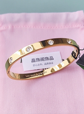 欧美饰品不褪色 K家新款简约版椭圆镀18K镶钻百搭 手镯手环气质