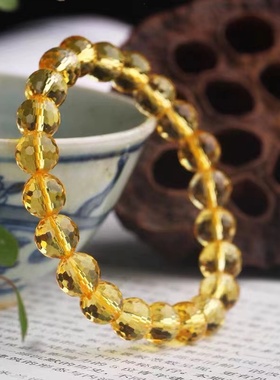 正品天然黄水晶情侣单圈巴西