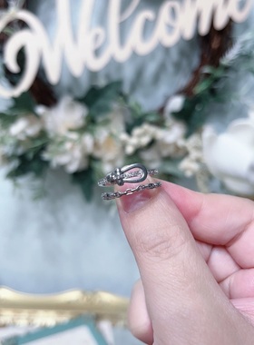 时尚个性双层开口食指戒女ins潮简约百搭小众设计指环饰品女A442