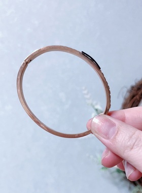 轻奢款椭圆手镯钛钢金色百搭质感极简风不易褪色网红同款手环2339