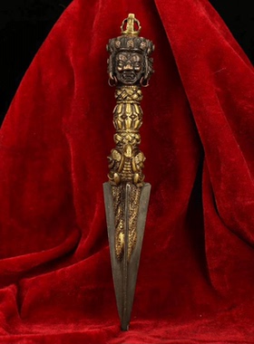 唯美纯铜法器马头杵普巴杵密宗金刚杵降魔杵玄铁镶嵌