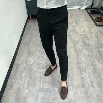 Korean Spring New Style British Casual Suit Pants Men's Slim Fit Small Feet Versatile Suit Pants Men's Korean Style Trendy Long Pants