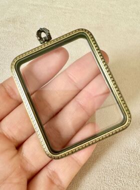 纯铜藏式唐卡外壳空嘎乌盒吊坠