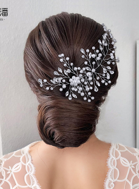 优拉潘 HP84复古新娘水晶发带盘头造型头饰原创设计手工百搭发饰