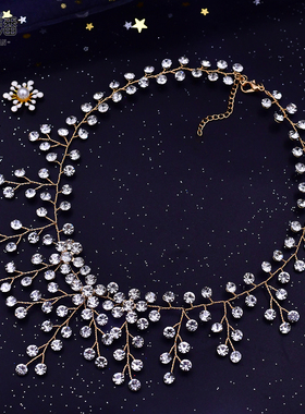优拉潘 HN01水钻礼服新娘公主项链法式复古华丽重工宴会锁骨链