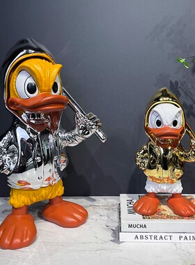 摩登创意潮玩唐老鸭客厅桌面玄关电视柜摆件轻奢软装装饰品