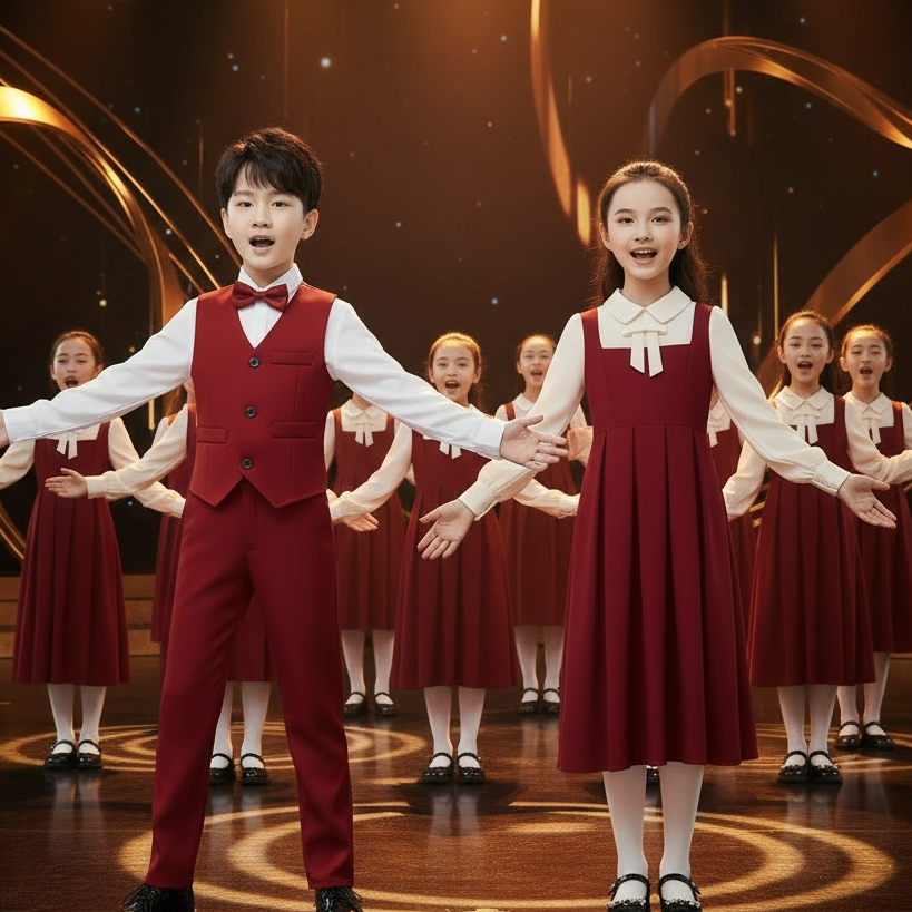 儿童合唱演出服中小学生大合唱团诗歌朗诵表演服小主持人比赛礼服,淘宝优惠券,粉丝福利购,淘宝优惠卷