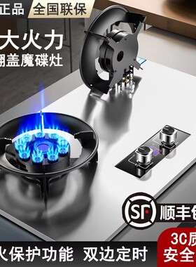日本攖花燃气灶双灶家用天然气灶台式嵌入式液化气节能煤气灶猛火