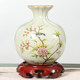 Mahogany round base whole wood carved stone ornaments