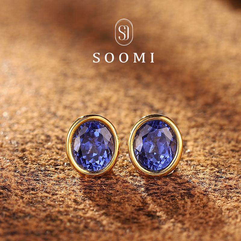 【SOOMI红颜】925银1克拉培育鸽血红宝石耳钉简约复古耳环设计女,淘宝优惠券,粉丝福利购,淘宝优惠卷