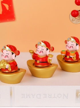 财神爷桌面摆件办公室工位装饰2026马年吉祥物新年创意礼物小礼品
