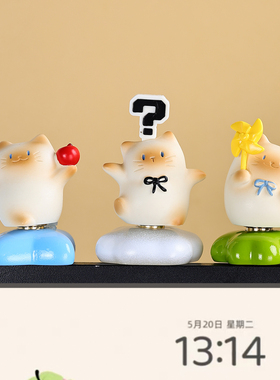 电脑屏幕趴趴摆件显示屏边框装饰