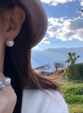 DIY珍珠配件 S925纯银气质蕾丝戒指空托 活口可调节指环指圈女