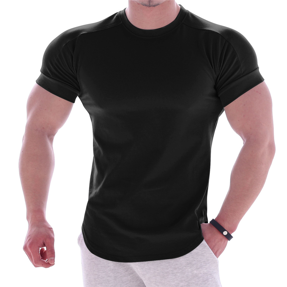 Crewneck Quick Dry Tight Stretch Short Sleeves圆领速干短袖男 - 图1