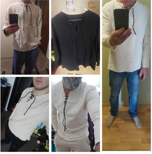 Solid color loose casual all match men's top纯色宽松男士上衣 - 图3