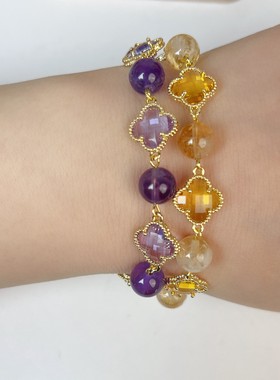 淄博琉璃手链春夏四叶草手链