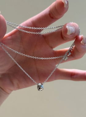 水冰月小金豆jennie同款项链小香风镀18k玫瑰金coco菱格纹锁骨链