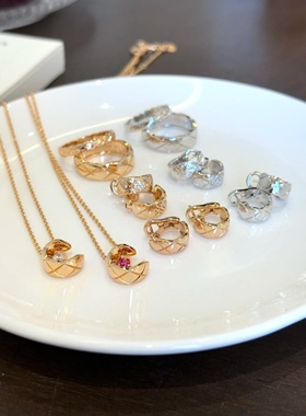 Jennie同款项链水冰月小金豆coco小香风经典菱格纹轻奢高级气质