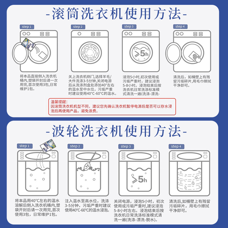 老管家洗衣机槽清洁剂滚筒专用强力除垢杀菌全自动波轮直桶清洗剂 - 图3