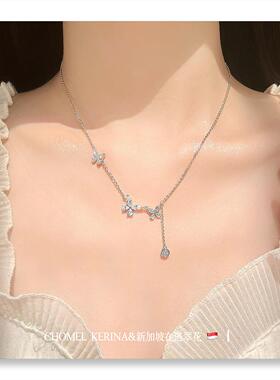 「闪耀蝴蝶」设计师纯银秋冬项链女轻奢小众高级感送闺蜜生日礼物