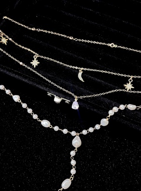 「星月旧梦」多层叠戴珍珠项链女轻奢小众高级感锁骨链2025新款