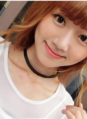 欧美复古黑色丝绒颈带 简约项圈颈链原宿朋克项链粗细锁骨choker