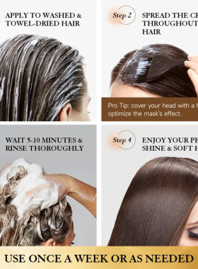 跨境TK亚马逊同款发膜修护干枯毛躁洗头免蒸蛋白柔顺hair mask
