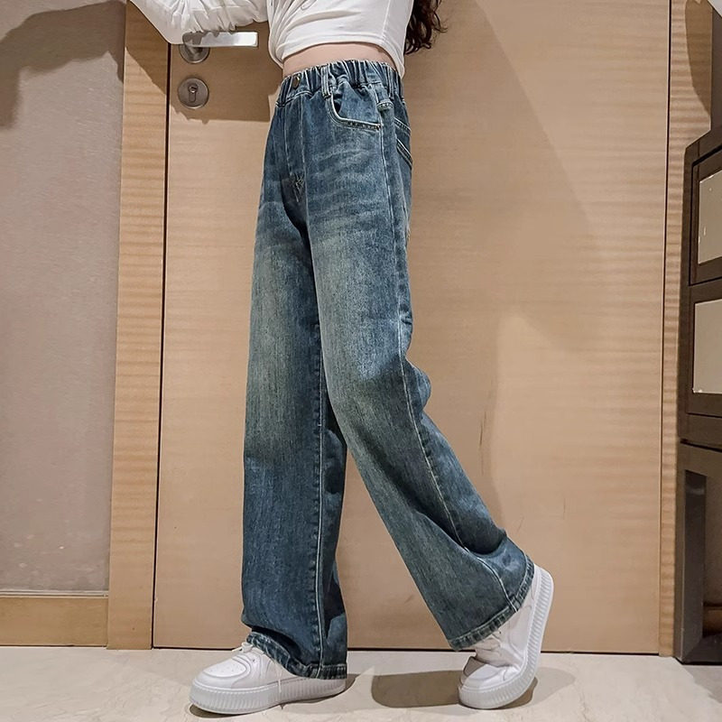 女童牛仔裤秋冬款2026新款儿童秋装大童加绒长裤冬装女孩直筒裤子,淘宝优惠券,粉丝福利购,淘宝优惠卷