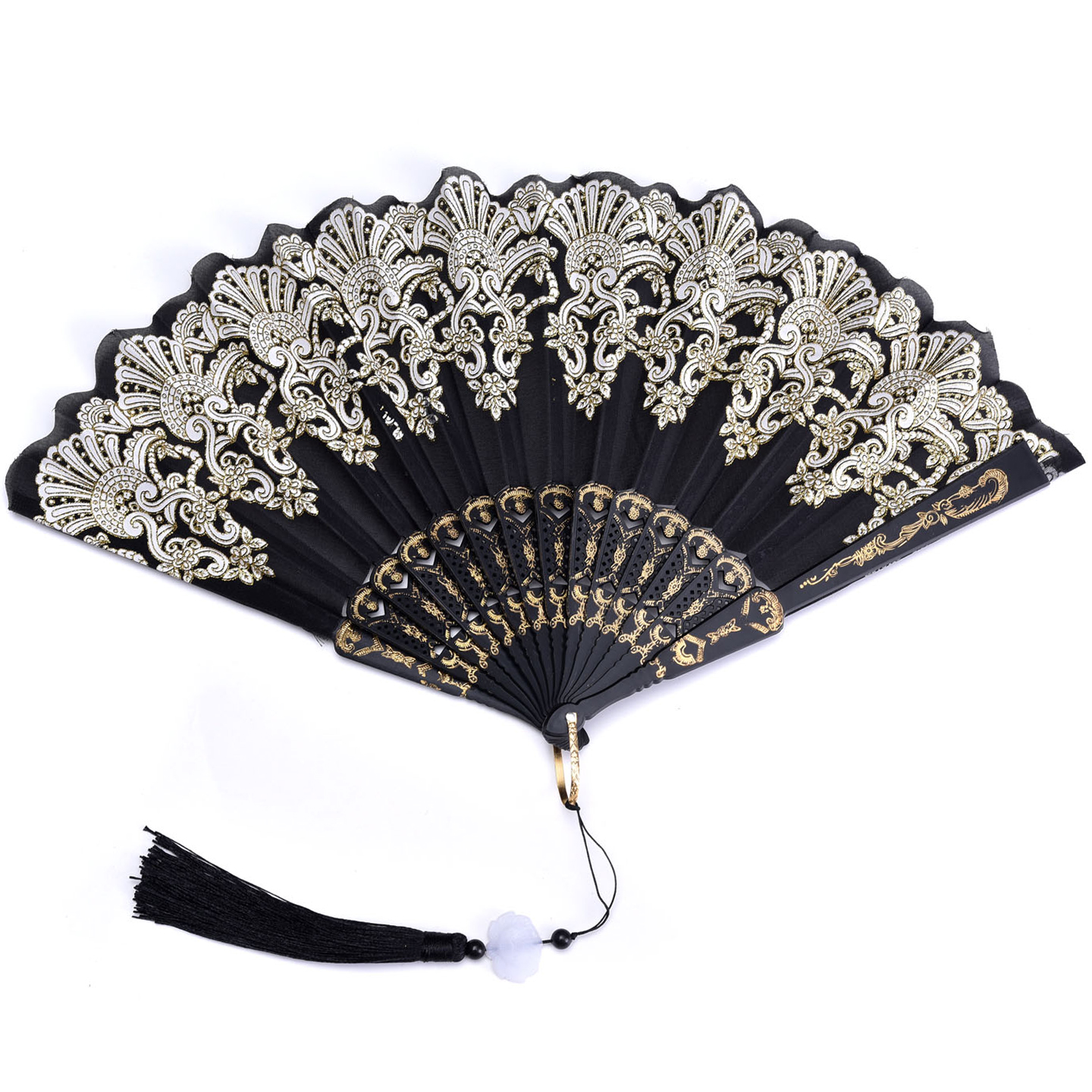 精美古风扇子折扇中国风女旗袍走秀仙气蕾丝舞蹈扇复古拍照道具男 - 图1