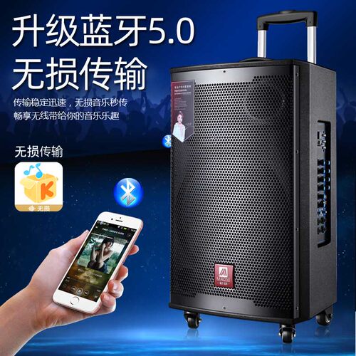 曼龙户外音响大功率无线话筒蓝牙唱歌移动便携充电拉杆广场舞音箱 - 图1