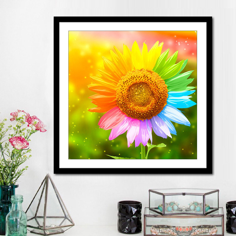 钻石绣2024年新款满钻向日葵点钻十字绣儿童卡通太阳花花卉5D,淘宝优惠券,粉丝福利购,淘宝优惠卷