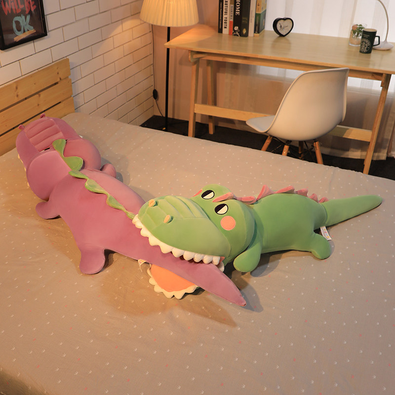 名创优品可爱仿真鳄鱼娃娃超大号毛绒玩具抱枕超软公仔男孩子睡觉