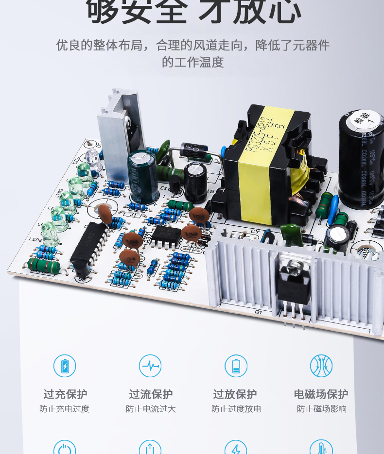 电动车电瓶充电器48V12AH20AH60V72伏爱玛小刀电车三轮六灯 - 图2