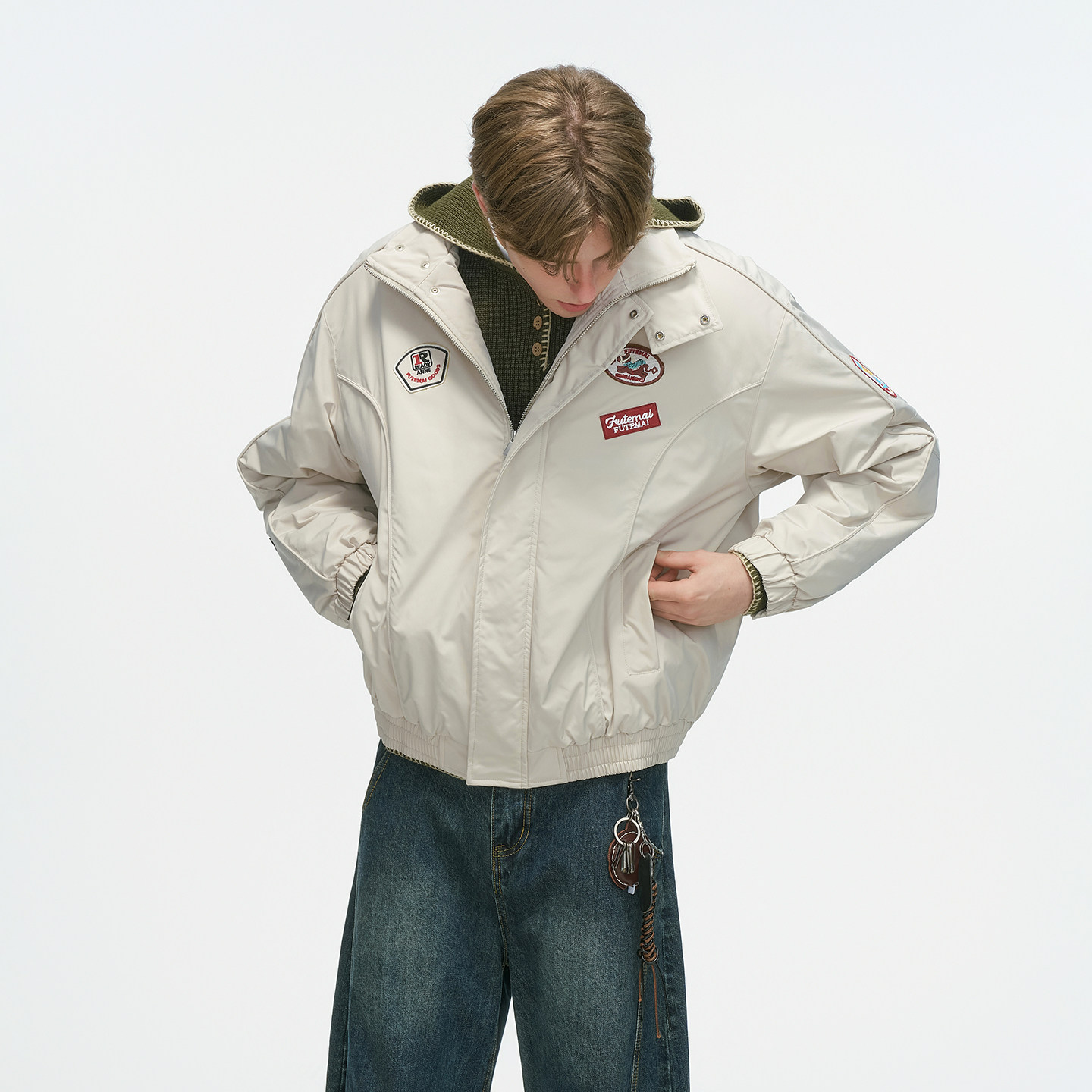 Dream made美式赛车风棉服男款冬季加厚棉袄男生冬装外套机车棉衣,淘宝优惠券,粉丝福利购,淘宝优惠卷